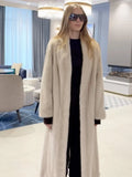 Luxury Faux Fur Maxi Coat Chic Women Open Front Stand‑collar Long Sleeve Oversized Outerwear Winter Autumn New Warm Fashion 2026