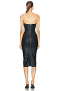 Black Foil Color Women Sexy Strapless Bodycon Bandage Dress Fashion Celebrate Evening Party Birthday Photo Shoot Dress