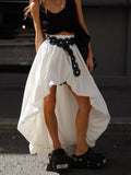 Irregular Flower Buds Skirt Women Spring Summer Street Fashion Pure Cotton Midi Skirt Without Belt Female Commuting Skirt