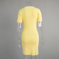 Short Sleeve Knitted Long Dress Female Slim Hollow Retro Elegant Sweater Dress 2025 Summer New High Waist Women‘s Dress