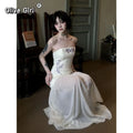 Olive Girl White Romantic Dress for Garden Wedding 2026 Fairycore Photoshoot S-XL XS-3XL Plus Size Romantic Garden Party Editorial Not Costume Dress Chinese Heritage Fashion Women