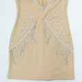 Women Sleeveless Diamonds Hot Rhinestones Tassel Mini Dress Sexy Evening Night Club Party Dresses Birthday Outfits Vestidos