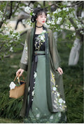 Olivegirl Song Dynasty Hanfu Summer Women's Clothing 2026 Embroidered Flower Coat Changgan Temple Strap Vest Spinning Skirt