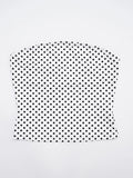 Sexy Polka Dot 3-Piece Set Women Cape Sleeves+Chest Wrapped+Shorts Matching Sweet Simple Basic Stretch Skinny Outfits