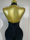 Women Evening Party Prom Gown Birthday Club Dress Sexy Backless Halter Neck Sleeveless Ruffles Pacthwork Bodycon Bandage Dress
