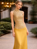 Women Tassel Top + Long Skirt Two Piece Sets Sexy Sleeveless Fringe Bandage Matching Set Evening Party Cocktail Outfit