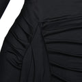 Elegant Turtleneck Curvy Brown Dress Women's Sexy Long Sleeve Shoulder Pad Party Evening Tight Elastic Dresses Winter New Black