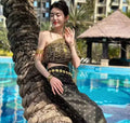 Women's Thailand Traditional Clothing Two Set Thai Dress National Costume Dai Dress Minority Retro Costume Dance Photography