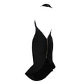 New Women Sexy Black Backless Ruffles Rayon Bandage Dress Elegant Club Party Dress Vestidos