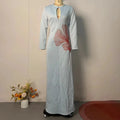 High End Slim Embroidery Designer Dresses for Women O Neck Patchwork Cut Out Evening Floor Length Dress Female Fashion Style