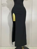 Luxury Designer Pearls V Neck Maxi Long Bandage Bodycon Dress Women Celebrity Evening Party Birthday Gowns Singer Stage Costumes