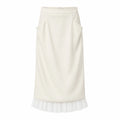 White Ruffle Stand Collar Peplum Skirt Set Romantic High Neck Long Sleeve Slim Co-ord 2026 Spring Wedding Dating Party Outfit