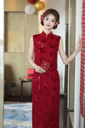 New Chinese Style Improved Sleeveless Wedding Cheongsam Autumn New High-end Wedding Banquet Toast Dress Women Qipao Dress
