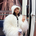 Fashion Tassels Faux Fur Coat Women Winter New Stylish Chic Fluffy Fur Jacket Girls Thick Furry Overcoat