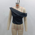 American Hot Girl Style Solid Tank Tops for Women Diagonal Collar Off One Shoulder Slimming Streetwear Vest Female Summer