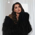 Fashion Tassels Faux Fur Coat Women Winter New Stylish Chic Fluffy Fur Jacket Girls Thick Furry Overcoat
