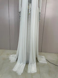 Luxury Elegant Birthday Party Prom Sparkly Diamonds Long Sleeves Mesh See-Through Maxi Abaya Women Evening Wedding Guest Gowns