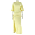 Sexy Split Dress Women Y2K Belt Ribbon Patchwork Backless Short Sleeve Classic Evening Birthday Party Elegant Bodycon