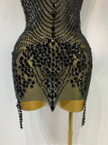 Women Sexy Halter Crystal Bodycon Mini Dress Celebrate Nightclub Performance Stage Outfit Luxury Birthday Photo Shoot Dress