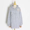 Solid Hollow Out Casual Sweatshirt For Women Hooded Long Sleeve Minimalist Loose Sweatshirts Female Fashion Clothing Style