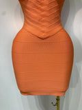 Women Sexy Backless Pink Orange Bodycon Mini Bandage Dress Simple Elegant Evening Party Luxury Birthday Nightclub Prom Dress