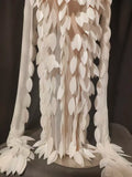 Women Elegant Sparkly Diamond Pearls Leaf Long Sleeves Mesh Sheer Maxi Dress Eveing Birthday Party Sexy Nightclub Stage Costume