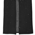 Sexy Mesh Rhinestone Bodycon 2 Pieces Set for Woman Outfits Solid Round Neck Sleeveless Crop Top + Skirt Female Clubwear
