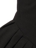 Solid Slimming Temperament Dresses for Women Diagonal Neck Short Sleeves Patchwork Ruffles Fold Dress Female New