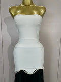 Women Elegangt Pearl Bandage Strapless TopAnd White Mesh Long Dress Two-piece Set Celebrity Evening Birthday Wedding Party Dress