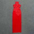 Top Quality Women Sleeveless Off the Shoulder Sexy Florals Bodycon Long Bandage Dress Evening Party Birthday Fashion Outfit