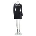 Black Red Color Women Long Sleeve Sexy Square Collar A-Line Mini Bandage Dress Fashion Celebrate Birthday Party Dress Vestido