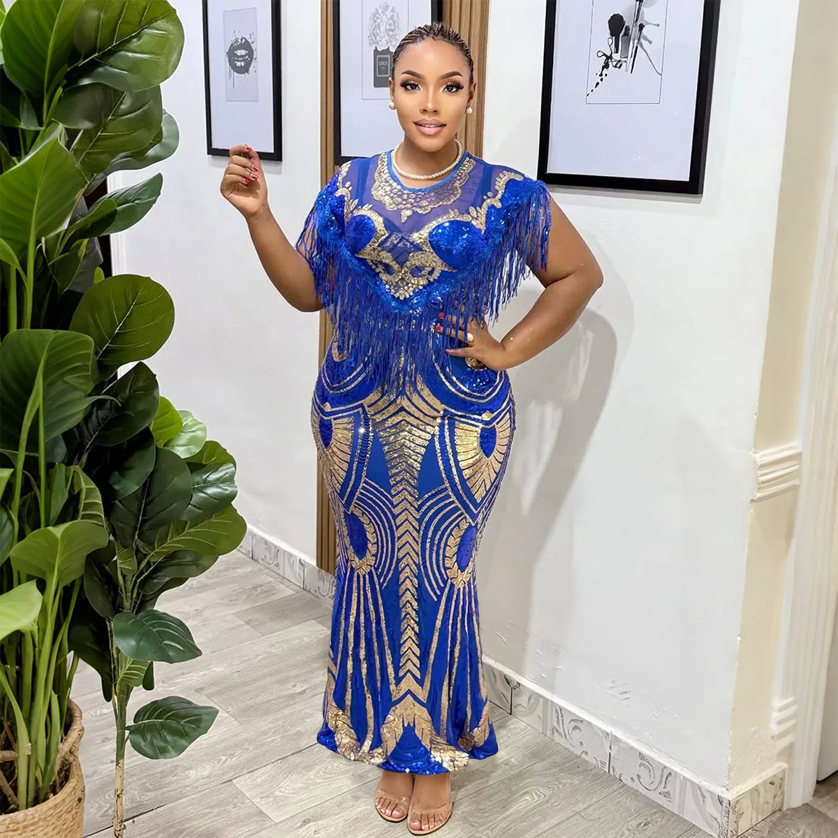 Party Prom Dresses for Women African Dashiki Sequin Long Dress Dubai Muslim Kaftan Abayas Birthday Wedding Lady Clothing