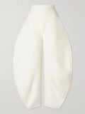 Solid Knitting Minimalist Pants For Women High Waist Loose Temperament Lantern Trousers Female Fashion Clothing Style 2023