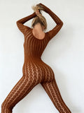 Wmstar Jumpsuit Women Wholesale Fashionable Seamless Striped Jacquard One-piece Long Sleeved One Piece Outfits Drip Shopping