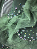 Women Long Sleeve Sexy Mesh Ruffles Bodycon Mini Dress See Through Celebrate Nightclub Party Bar Singer Birthday Wear