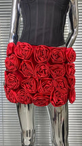 Women's Red Corsage Tube Top + Bud Skirt Set Glam Luxury Fashion Hot Party Evening Performance Dress Robe Femme Chic Et Élégante