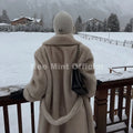 Luxury Long Belted Faux Mink Fur Coat Women 2026 Winter Thick Warm Overcoat Chic Street Fashion Fake Fur Coat Outerwear