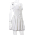 Elegant Lace Corset Casual White Short Ballet Dress Square Collar A-line Bandage Mini Dresses Sweet Y2K Black 2025 Summer New In