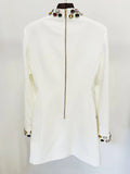 2026 New Sparkling Luxury Colored Diamonds Stand Collar Design Mini Dress Women'S Long Sleeved Fashion Elegant Vestidos