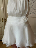 White Loose Spliced Flower Chic Dress for Women Halter Sleeveless Korean Sweet Dresses Female Summer Fashion New