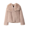 Chic Ins Blogger Brand Fashion Fake Fox Fur Jacket Coat Women 2026 Winter Luxury Design Big Collar Fur Coats Cool Girls Overcoat