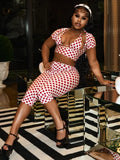 Sexy Fashion 3 Piece Set Woman Polka Dot Print Halter Bra Tops+Low-Neck Mini Sleeve Tees+Skinny Crop Pants Outfits