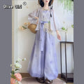 Olive Girl Purple Romantic Hanfu Dress for Ren Faire 2026 Fairycore Photoshoot Everyday Wear S-L XS-3XL Plus Size Romantic Cottagecore Garden Party Editorial Not Costume Hanfu Chinese Dress Traditional Chinese Clothing Chinese Heritage Fashion Women