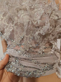 Sexy Sparkly Rhinestones One Shoulder Mesh See Through Mini Dress Women Birthday Evening Celebrate Party DJ Nightclub Stage Wear