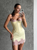 Sexy Women Black Lace Sleeveless 2 Piece Set Elegant High Neck Halter Cutout High Waist Sheer Midi Skirt Sets 2026 Club Outfits