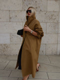 Solid Stand Collar Full Sleeve Oversized Windbreaker Women Single Breasted Lace Up Long Trench Coat Lady Autumn Casual Jacket