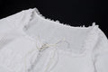 Fungus Trim 2Piece Sets Female Long Sleeve Straps Square Collar Tops+Tierred Short Skirts Elastic Waist Matching Suit