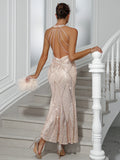 Real Photo Women Sequin Wedding Dresses Backless Bodycon Maxi long Dress Sexy Summer Luxury Club Evening Party Prom Dresses