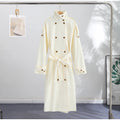 Detachable Triangle Shawl Long Puffer Coat Stand Collar Waist Tie Belt Button Solid Loose Women Coats 2026 Winter Commute Outfit