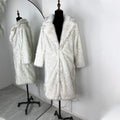 Full Sleeves Faux Long Coat Women's Fashion Casual Lapel Loose Warm Overcoats 2025 Winter New Daily High Street Outwear